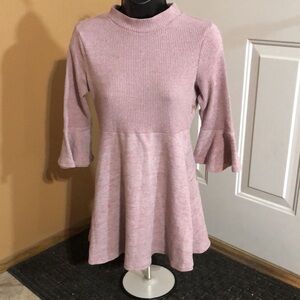 Sequin Hearts Girls’ Sweater Pinkish Mauve w/ Bell Sleeves Turtleneck Size 16
